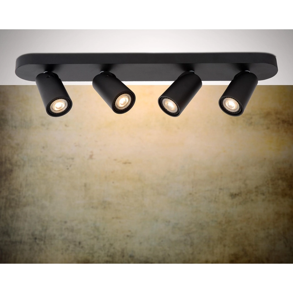 Projecteur de plafond Xyrus Noir à 4 lumières Lucide 5411212234216
