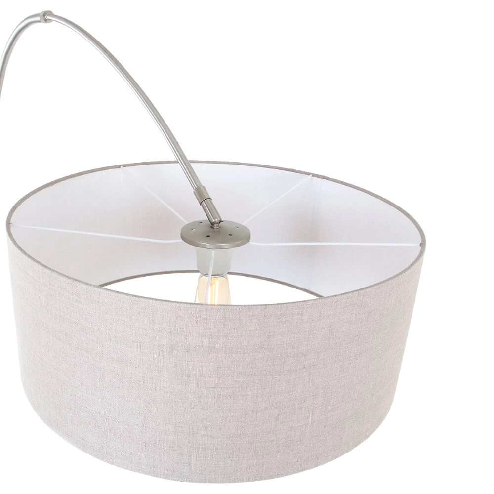 Lampe à arc Gramineus 50 Acier inoxydable avec capot en cuir marron Steinhauer 8712746118322