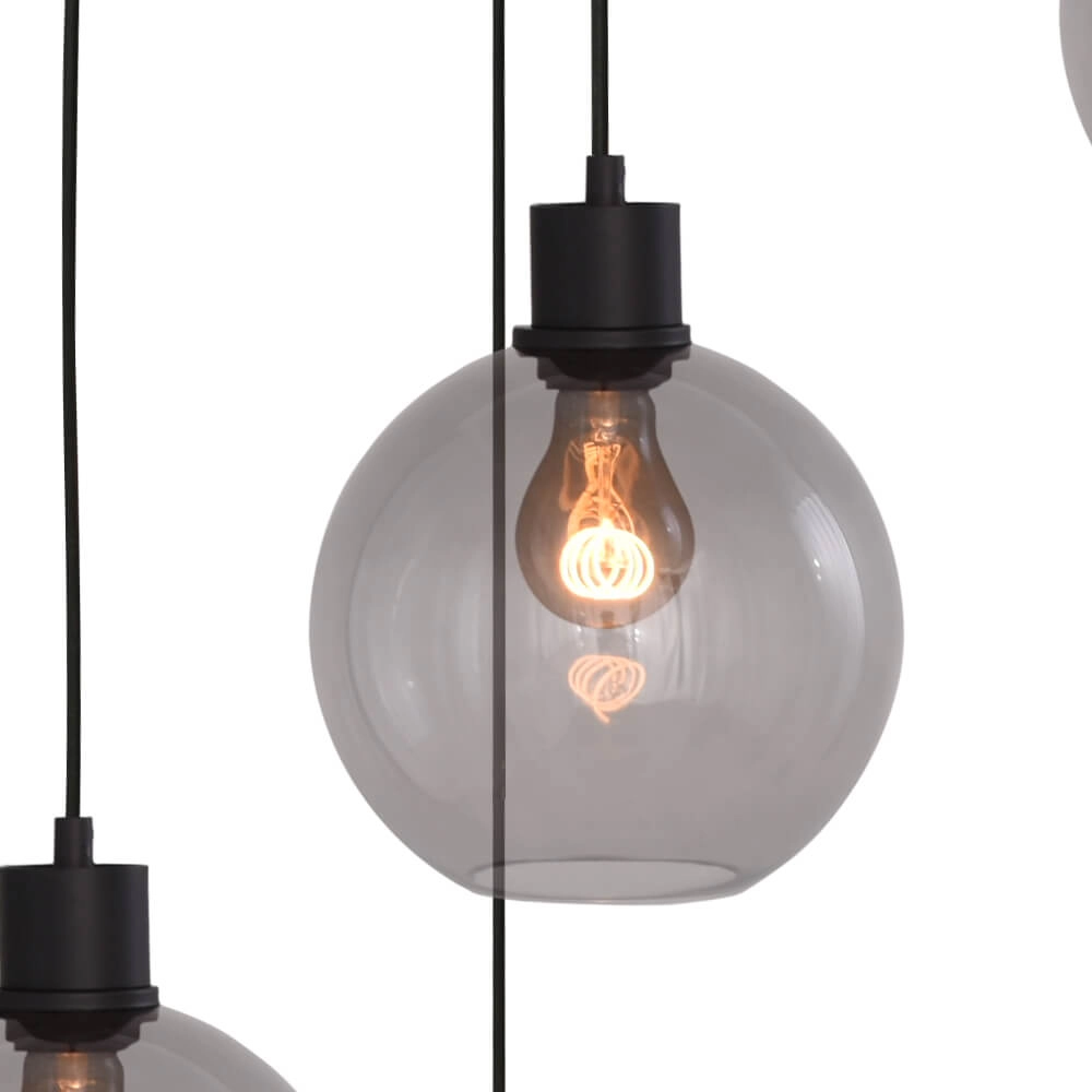 Lampe suspendue Vide Lazise 5x Ø 20cm noir Masterlight 8718121303550