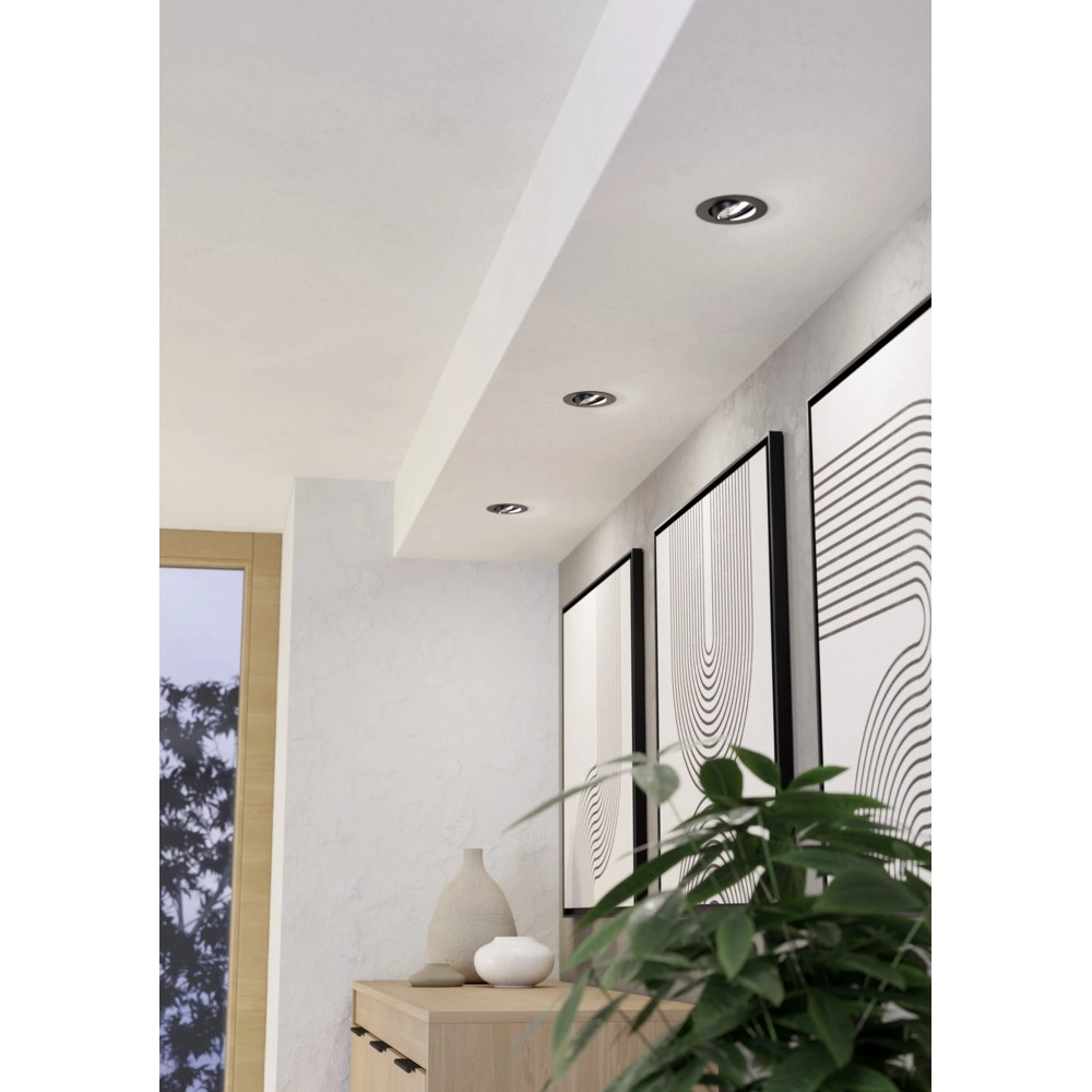 Lot de 3 spots encastrés Saliceto noir Ø 8.8cm - 6.4W Eglo 9008606358915