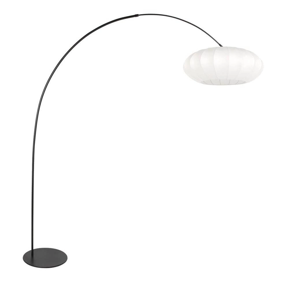 Lampadaire Curve noir avec abat-jour blanc Ø 60cm Lampadaire Curve noir avec abat-jour blanc Ø 60cm