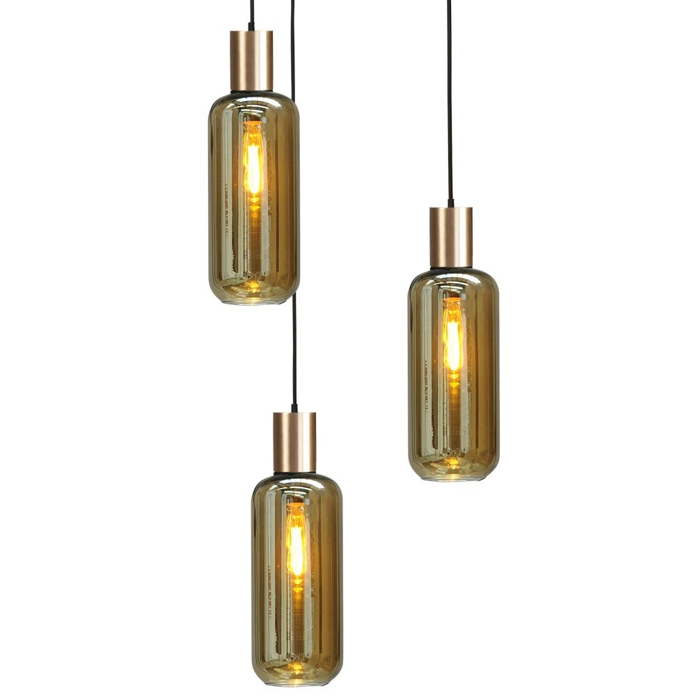 Lampe suspendue Bounty 3 lumières avec raccord en cuivre rouge Masterlight 8718121247823