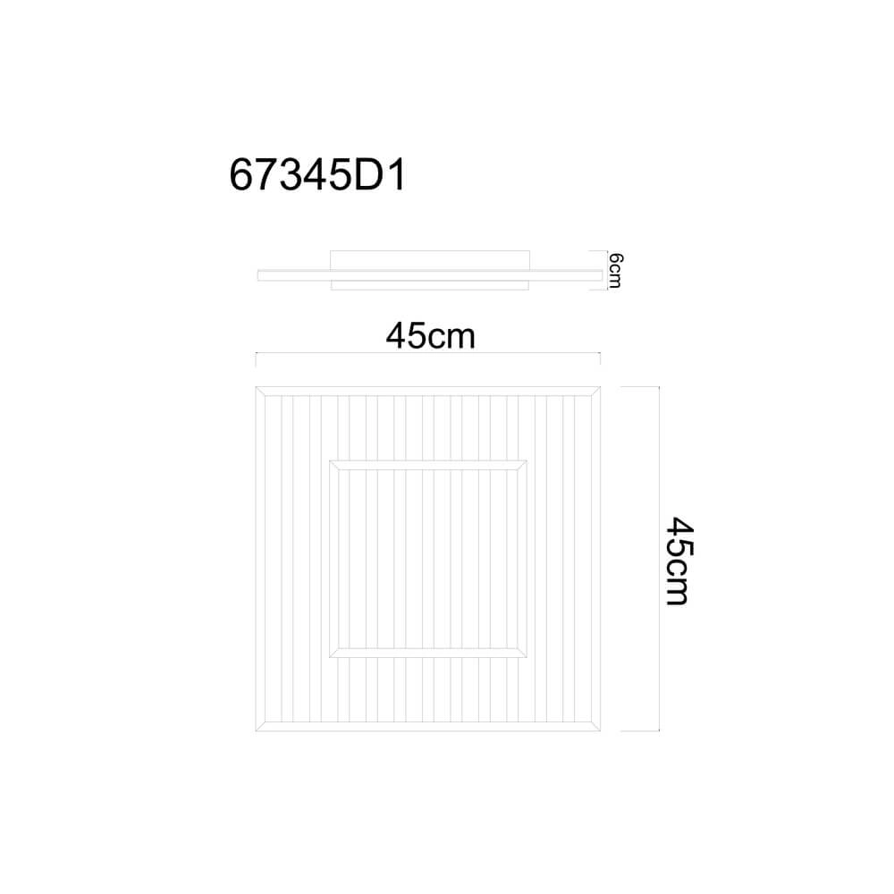 Plafonnier Woody noir avec carré de bois Globo 9007371510573