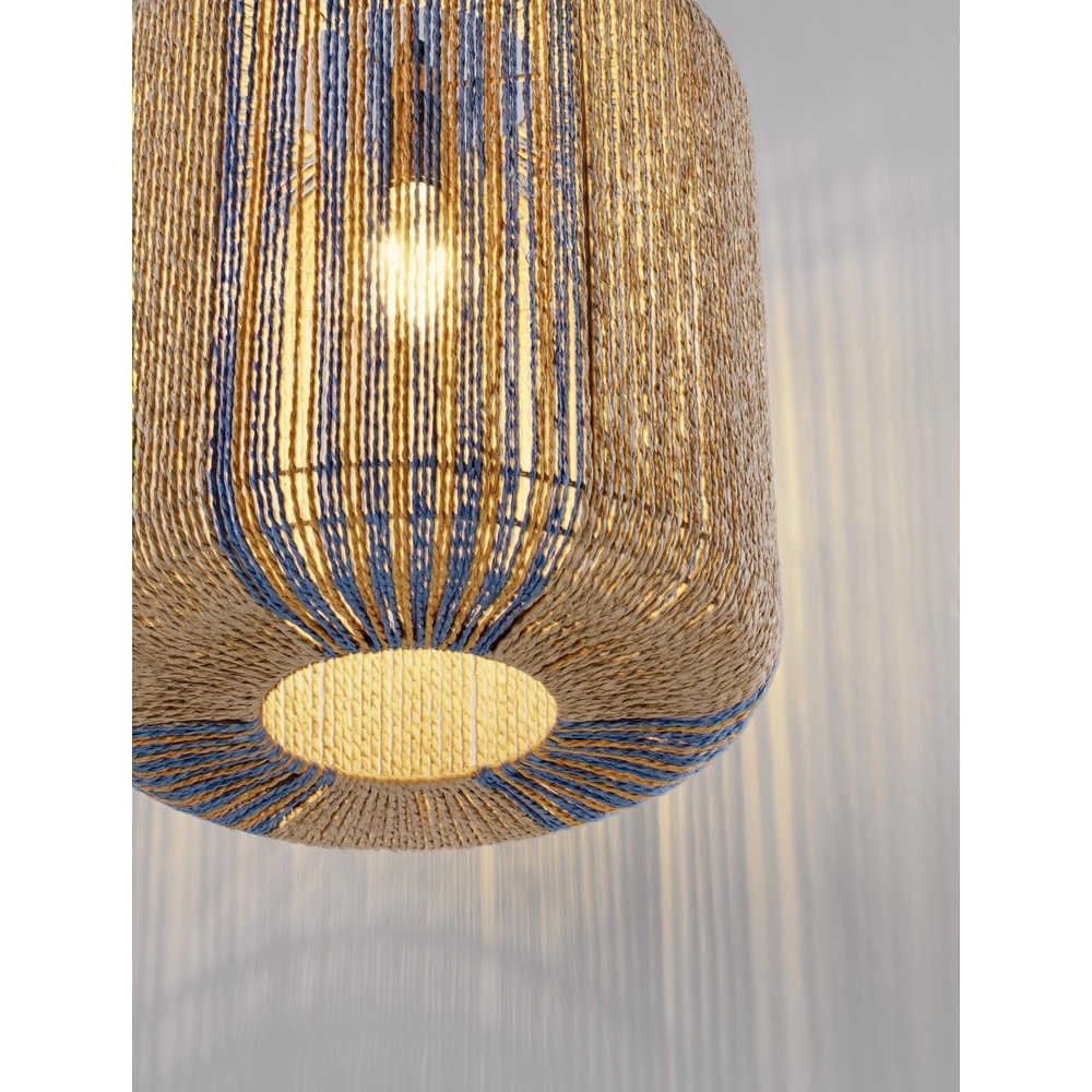 Suspension Abby Ø 33cm bleu avec marron Lyora 5212017477316