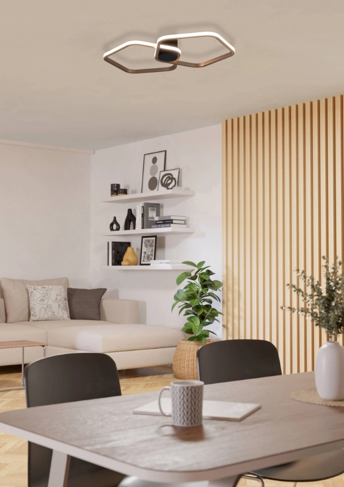 Unique ceiling lamp Estrella black with brown Stars of Light 9008606357758