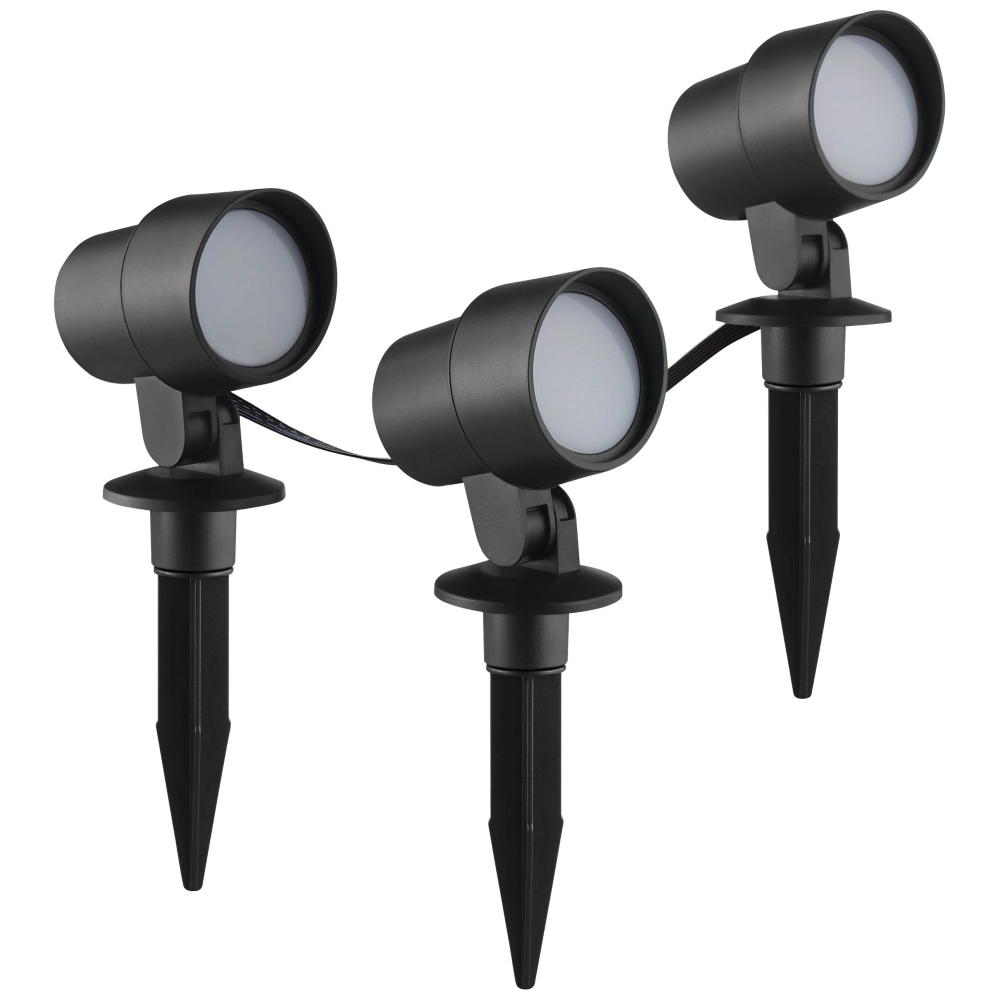 Ensemble de projecteurs à piquet intelligent Kamara RGB - Lot de 3 - avec câble de 3 mètres et prise Brilliant 4004353453717