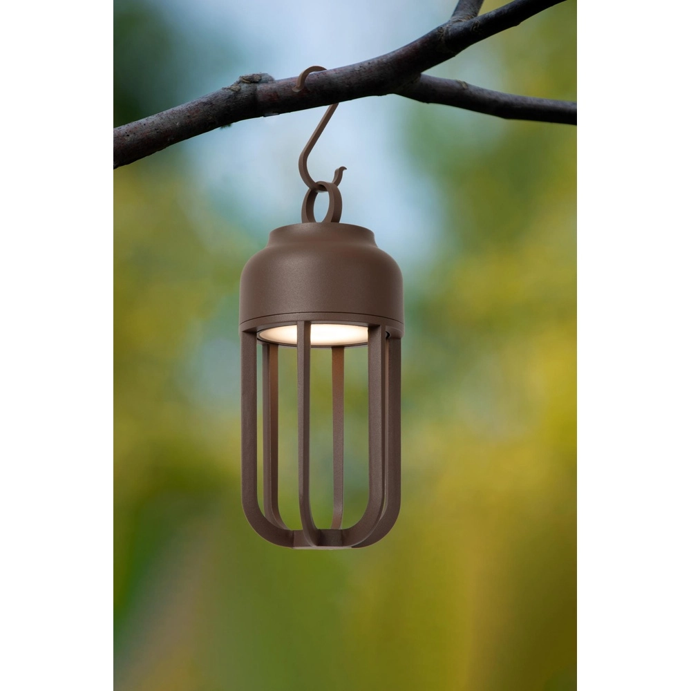 Lampe murale rechargeable Wells Brun rouille Lucide 5411212334121