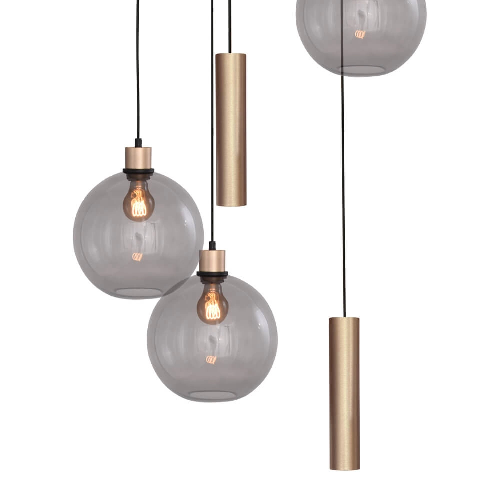 Lampe suspendue Vide Lazise 3x Ø 25cm et 2x GU10 or Masterlight 8718121303093