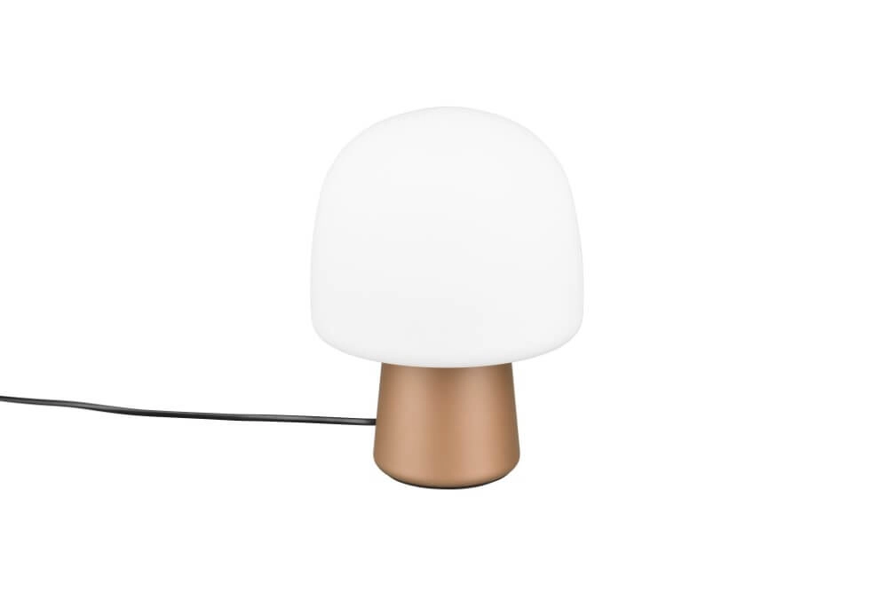Lampe de table champignon Steen café avec verre blanc Trio 4017807616477