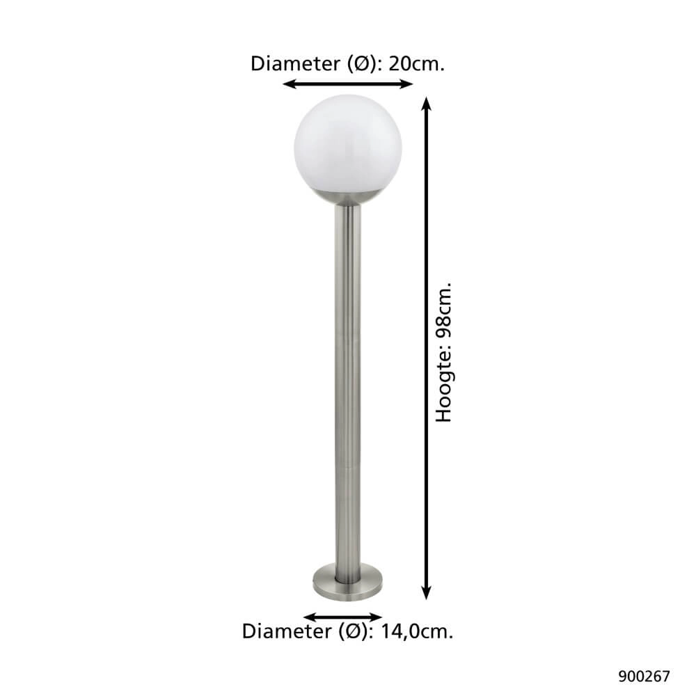 Lampe sur pied Zigbee Nisia-Z 20x98cm en acier inoxydable Eglo 9008606232680