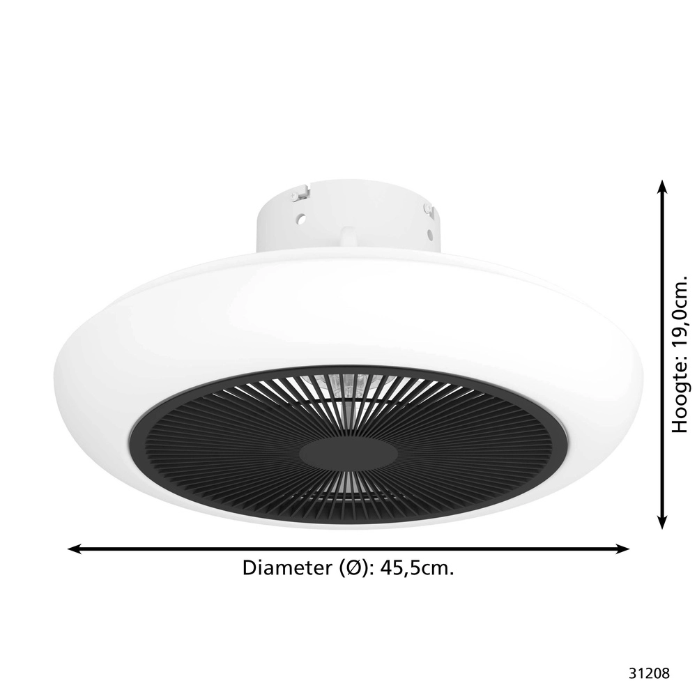 Ventilateur de plafond design Sayulita blanc avec noir Eglo 9002759312084