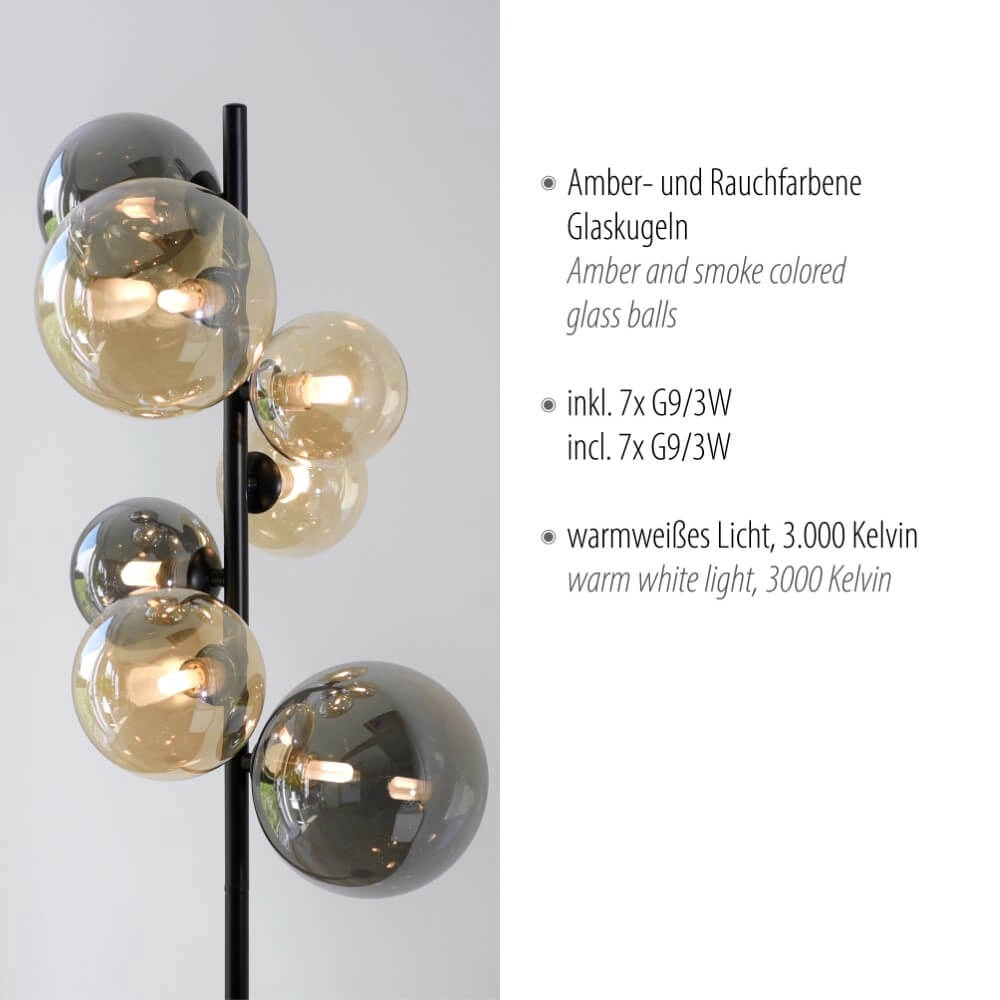 Lampadaire noir Popsicle conception Paul Neuhaus 4012248375532