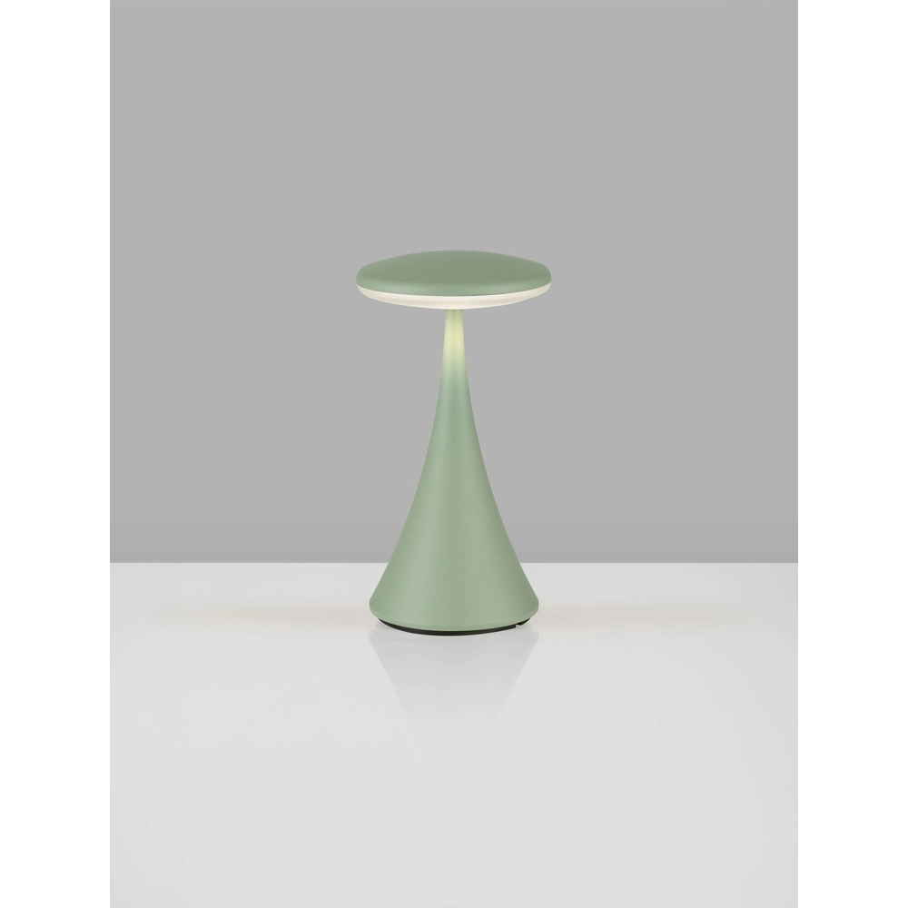 Lampe de table Elbo vert olive avec USB Lyora 5212017476951