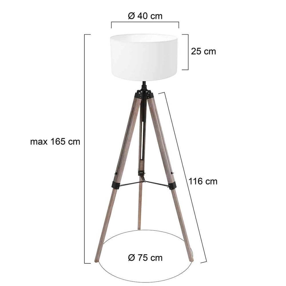 Lampadaire trépied Triek avec capuchon blanc Steinhauer 8712746176155