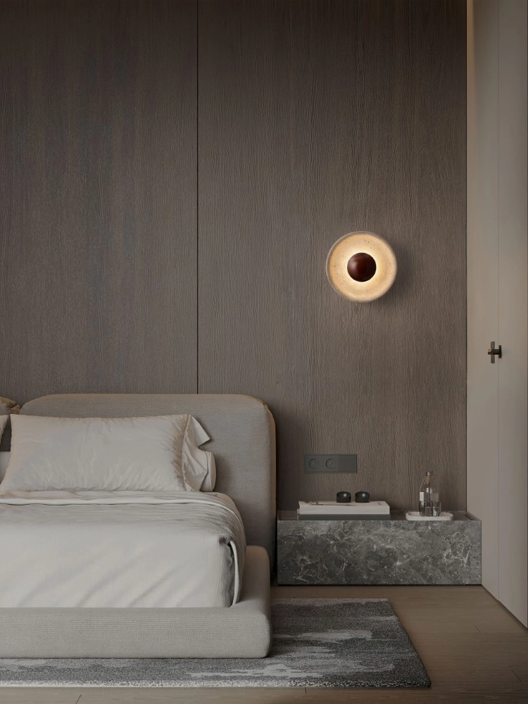 Lampe murale de conception Cerio brun avec brun sable Ø 25cm Lyora 5212017491411