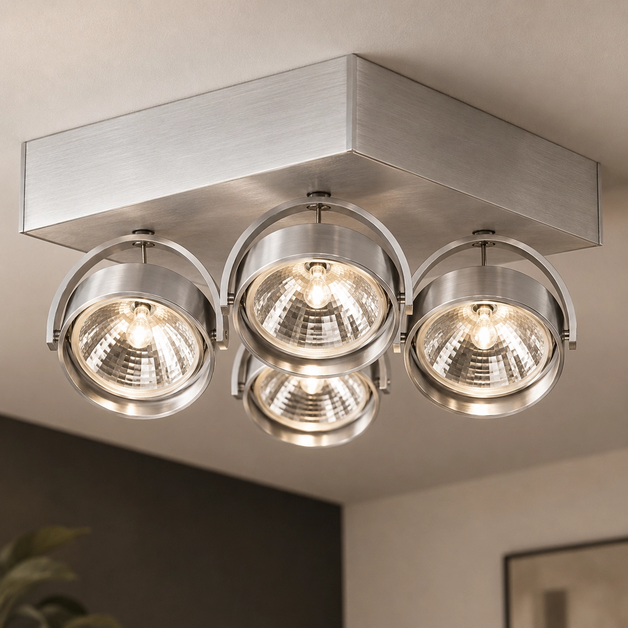 Spot 12 volts Dutchess 4 lumières, gris