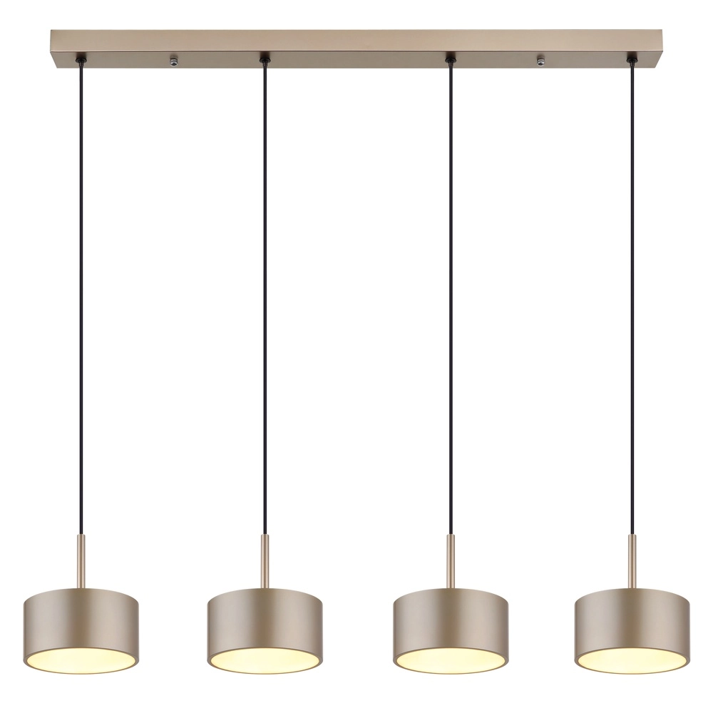Lampe suspendue à 4 lumières Raymond noir avec du champagne Globo 9007371531875