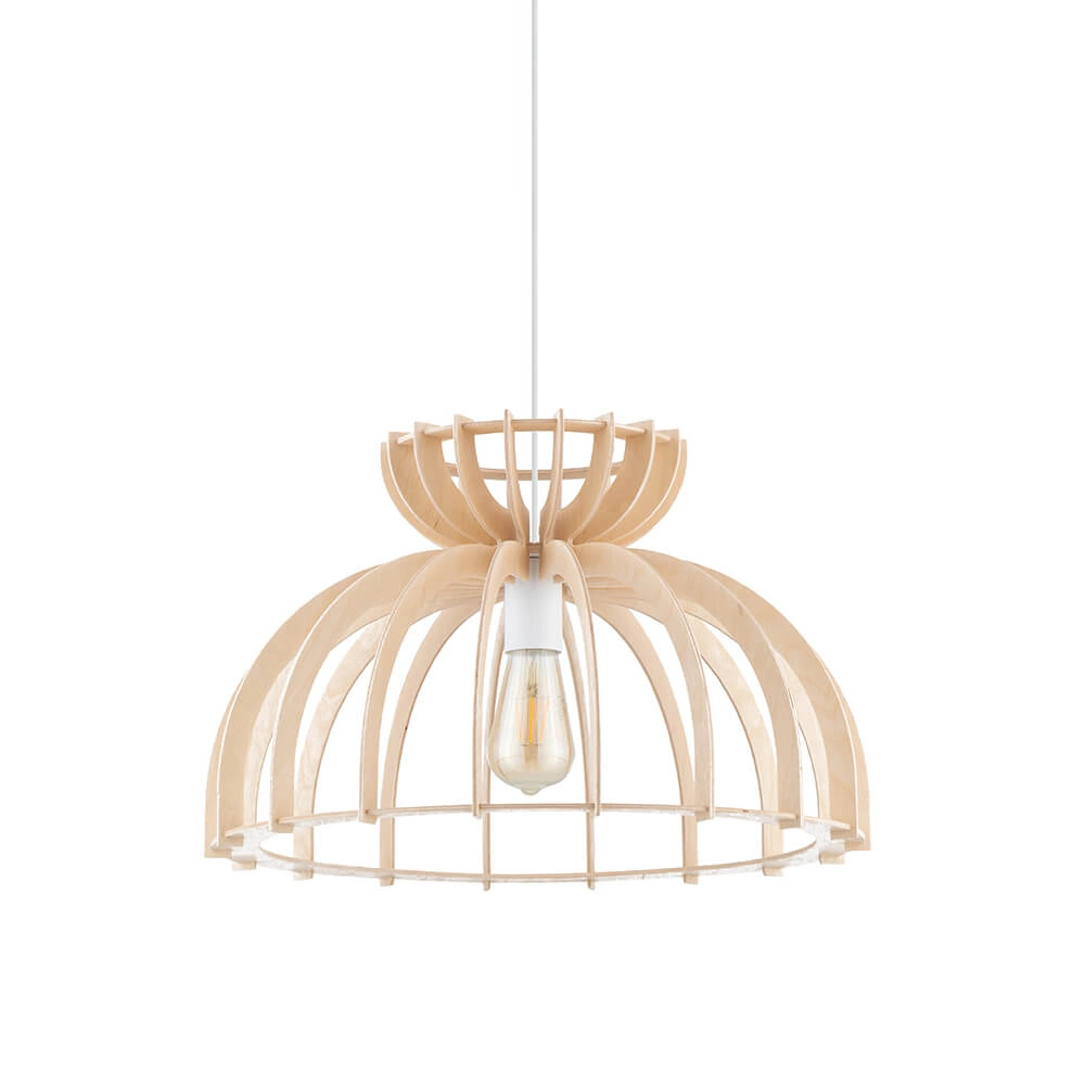 Lampe suspendue en bois Kymi Ø 48cm - bois marron