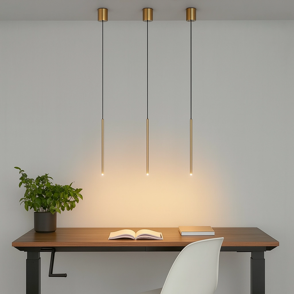 Lampe suspendue étroite Laser 490 Or Lyora 5903139104531