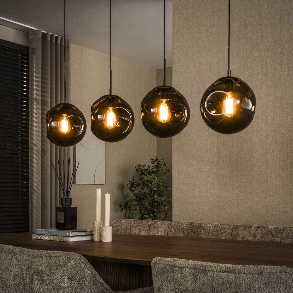 Lampe suspendue en verre Stellar 4 lumières - Ø 25cm