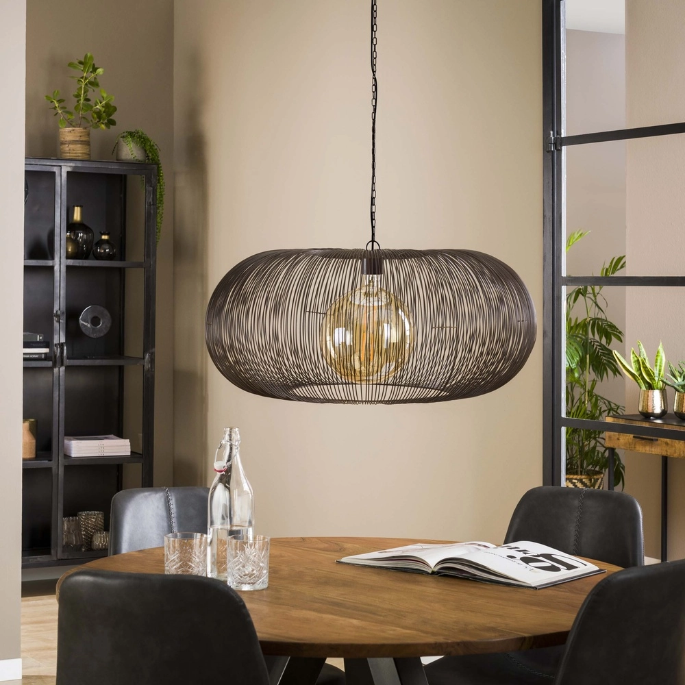 Lampe suspendue filaire Ø 70cm Copper Nickel noir Lyora 8716803513242