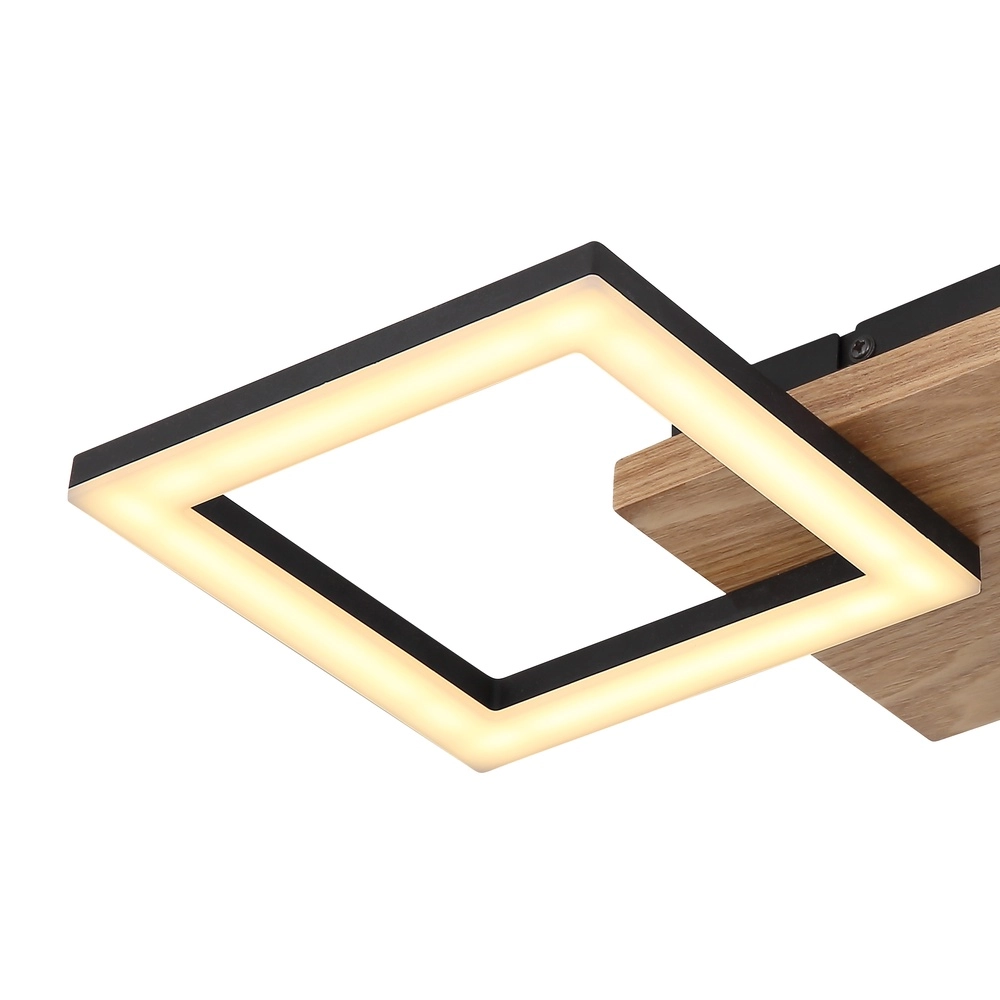 Lampe de plafond à design Kerry noir avec un aspect bois Globo 9007371440221