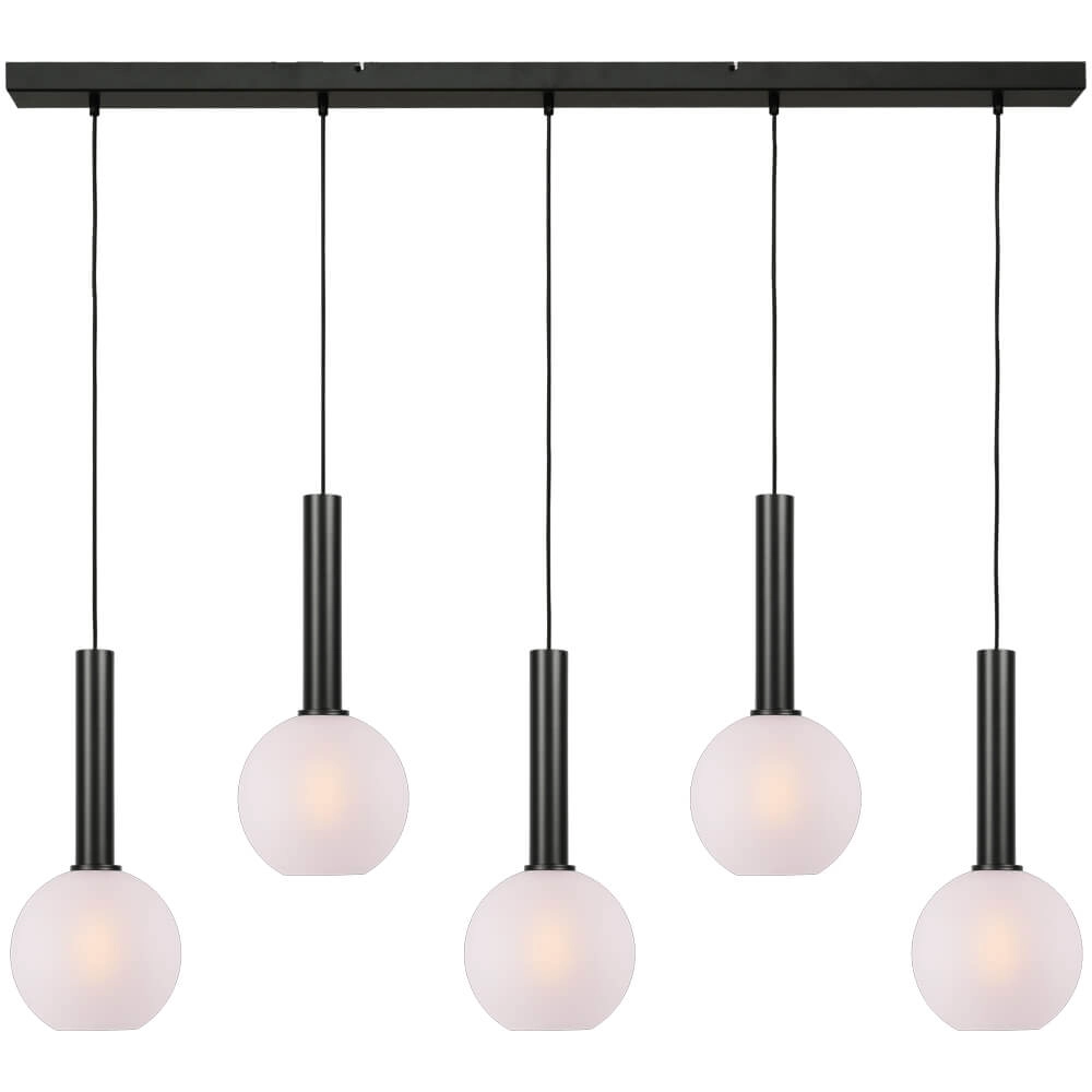 Lampe suspendue 5 lumières Bella 2 avec verre blanc