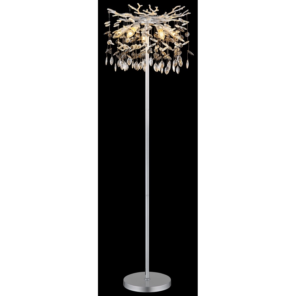 Lampe de pied Queena Gris argenté Ø 46cm Globo 9007371531684