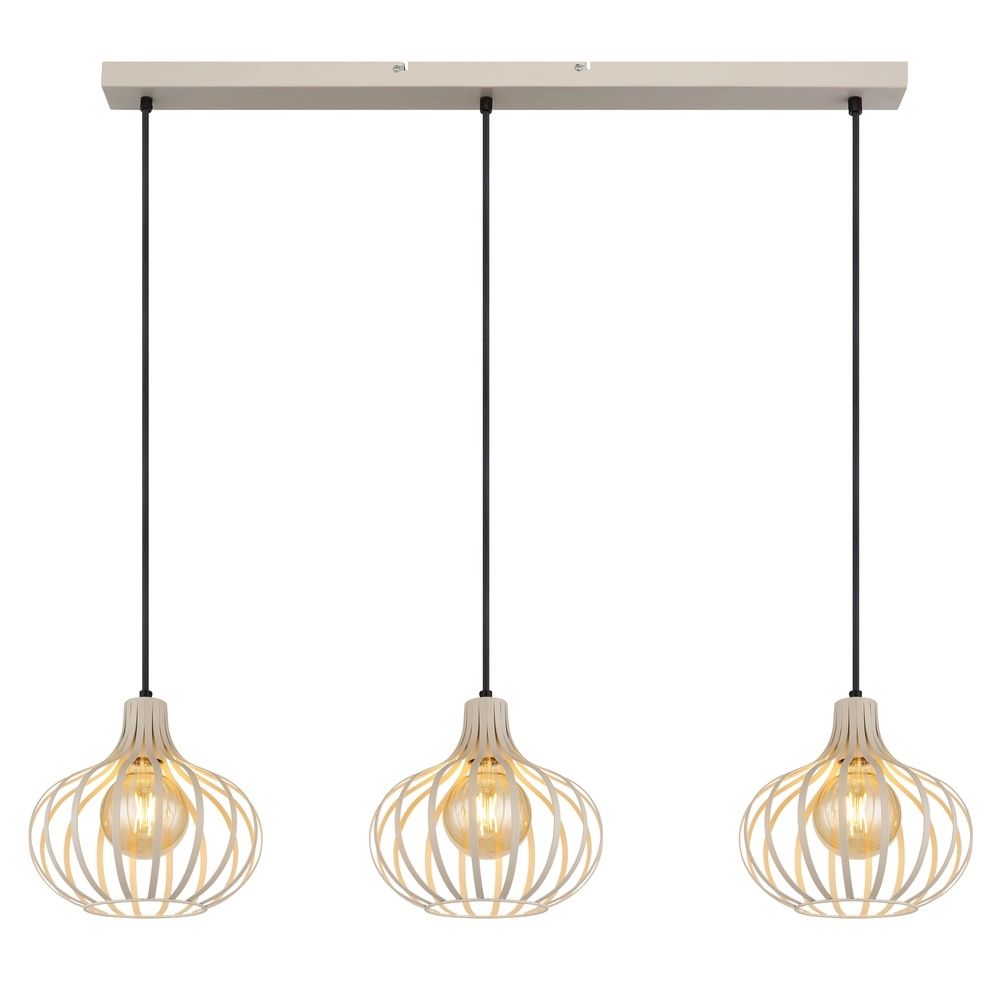 Lampe pendante de conception Mateo Crème 3 lumières Globo 9007371519880