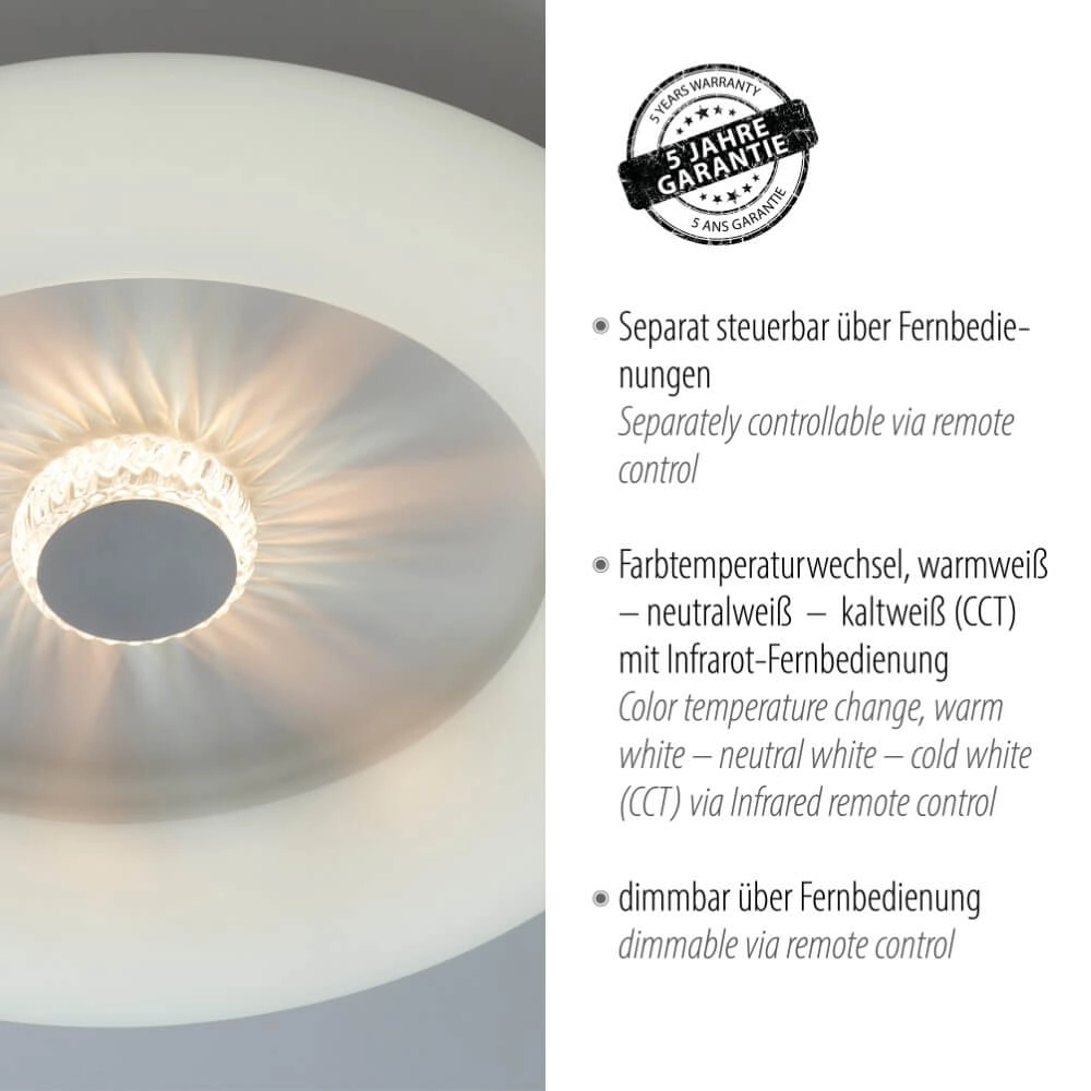 Plafonnier rond Vertigo blanc Ø 50cm Just Light 4043689992408