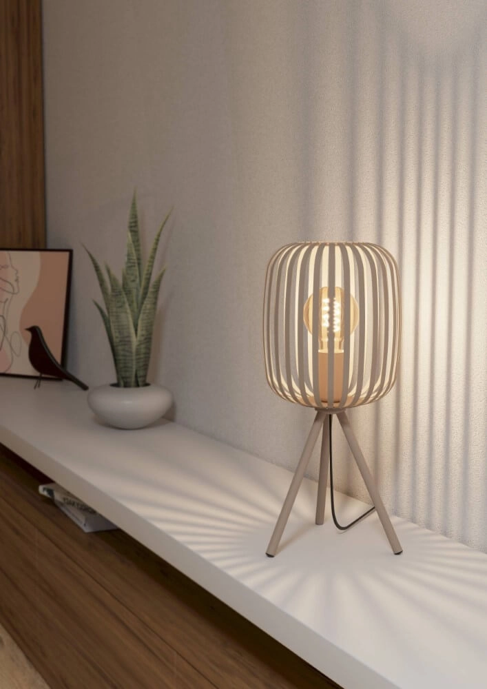 Lampe de table marron sable Romazzina Ø 20 cm Eglo 9008606244492