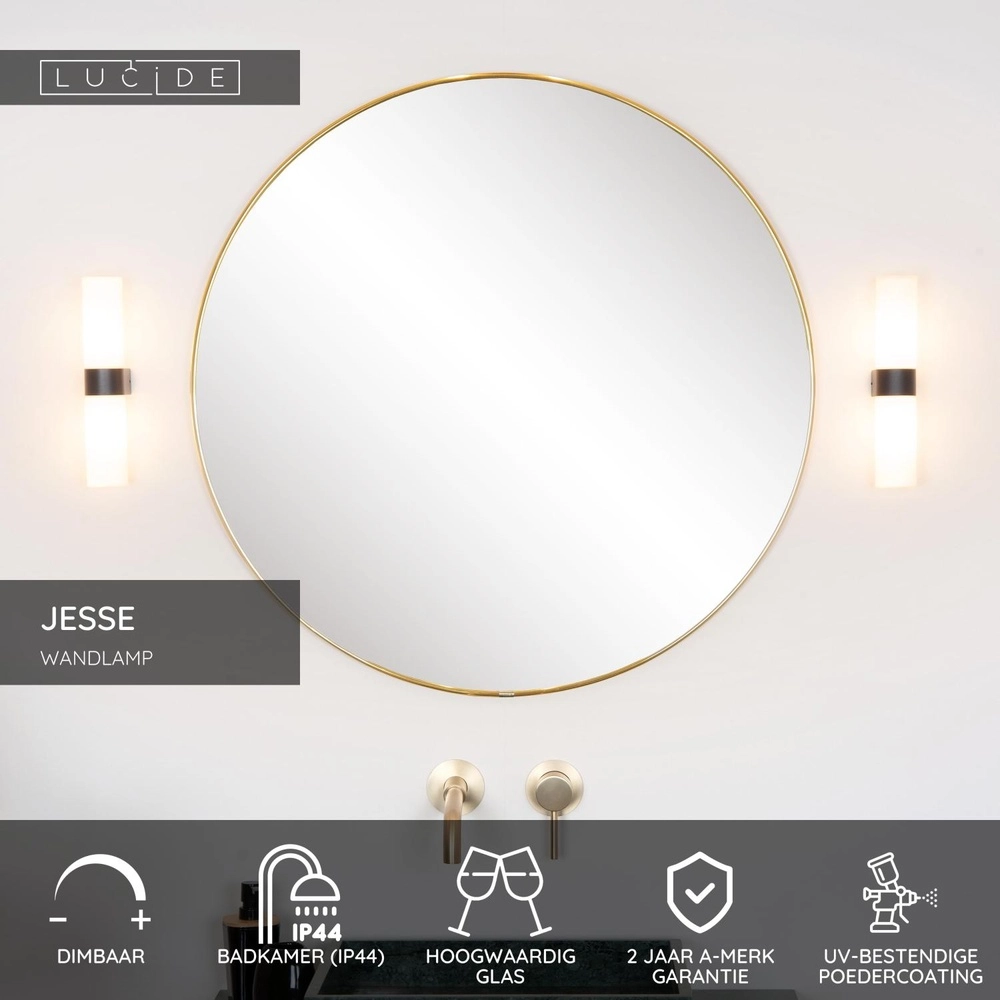 Lampe murale de conception Jesse double IP44 adapté aux toilettes Lucide 5411212040411