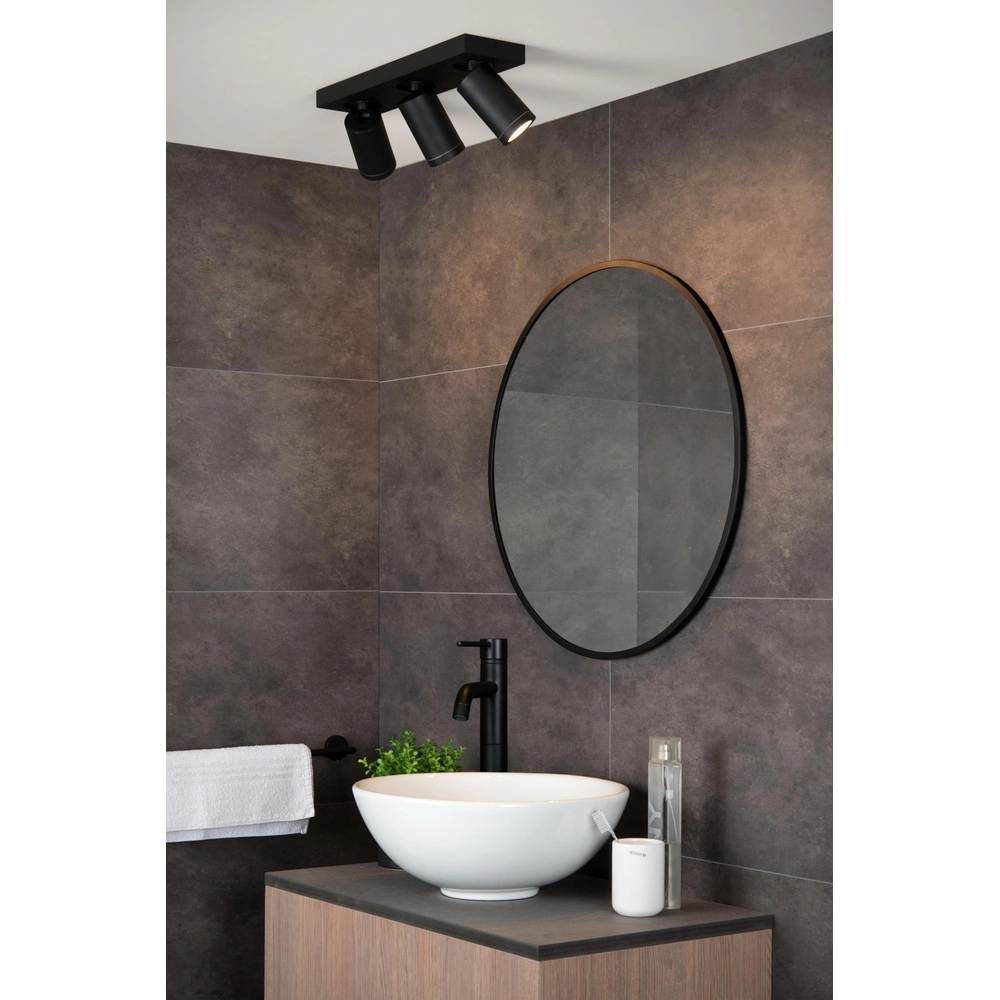 Projecteur de plafond Taylor IP44 3-lumière noire Lucide 5411212092656