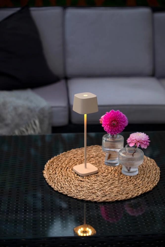 Lampe de table rechargeable Capri mini brun sable KonstSmide 7318307829334