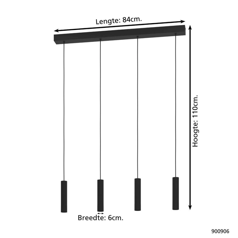 Lampe suspendue Slim à 4 lumières Almudaina DIRIGÉ Eglo 9008606274109