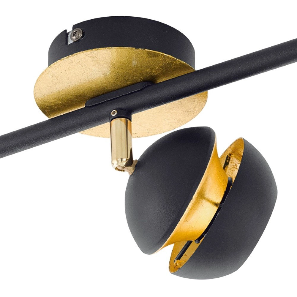 Spot de plafond LED Nocito 3 lumières noir avec or Eglo 9002759954840