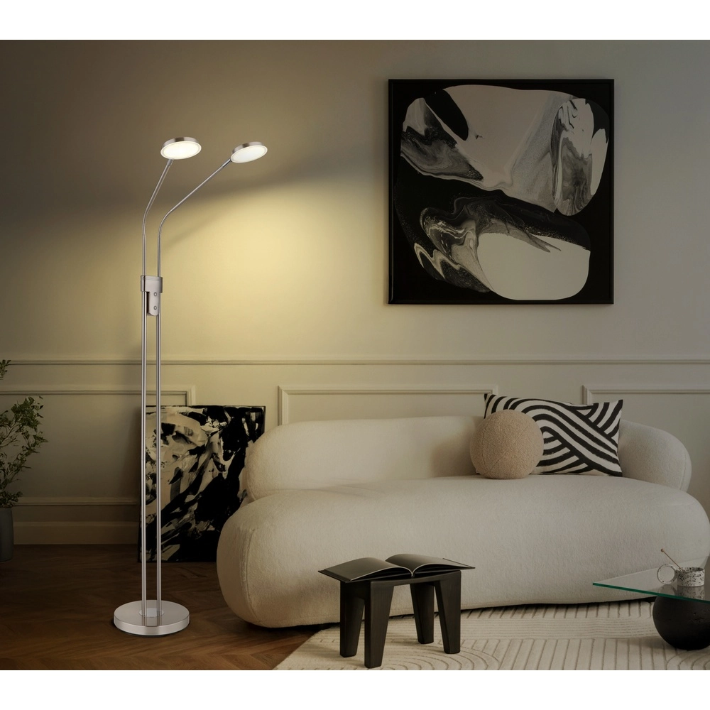 Lampe de lecture double Silvio nickel Globo 9007371592364
