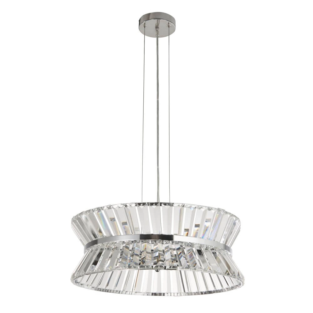 Lampe suspendue design Uptown rond chromé Searchlight 5053423244013