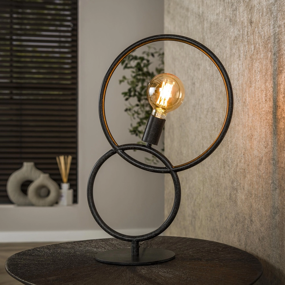 Lampe de table de conception Loop noir - 1x E27