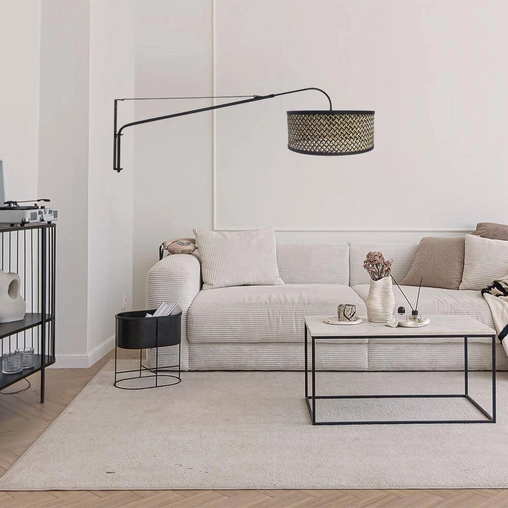 Applique murale Elegant Classy noir avec bambou Steinhauer 8712746171983