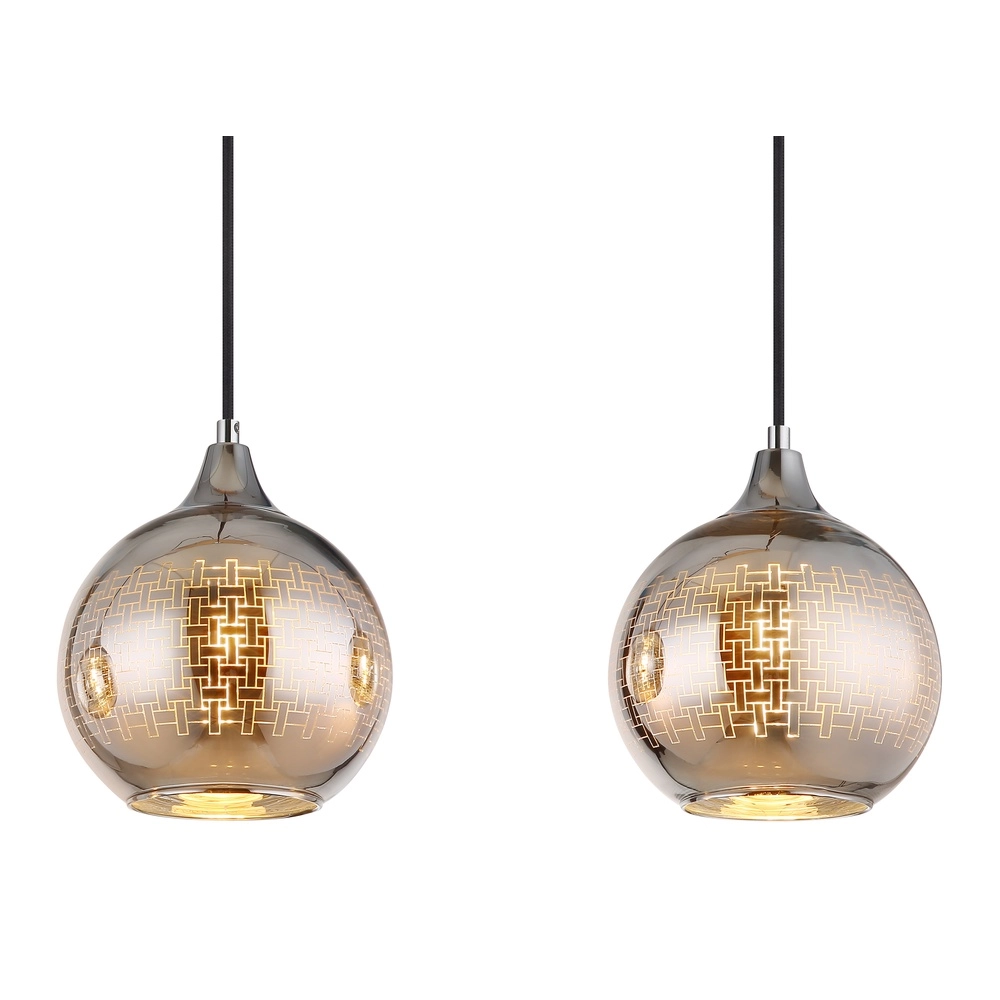 Lampe pendante à 3 lampes Lourdes Blanc Globo 9007371509072