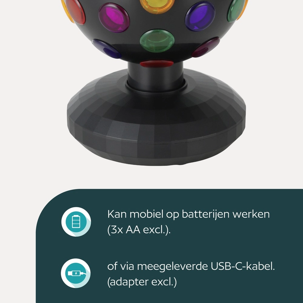 Lampe de table Disco Noir boule Eglo 9002759743055