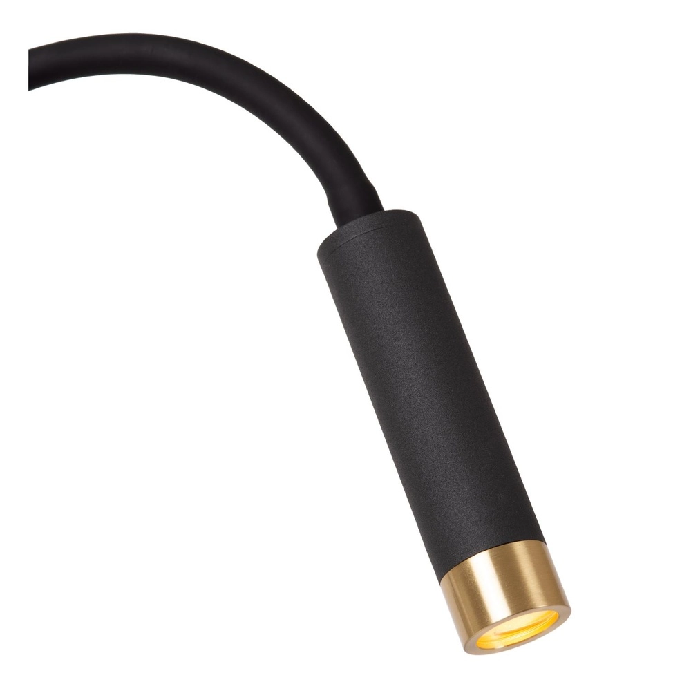 Lampe de chevet Alec noir avec port USB Lucide 5411212031952