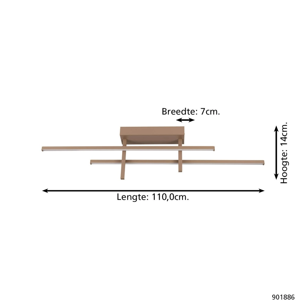 Plafonnier design Trepiliano brun sable Eglo 9008606356669