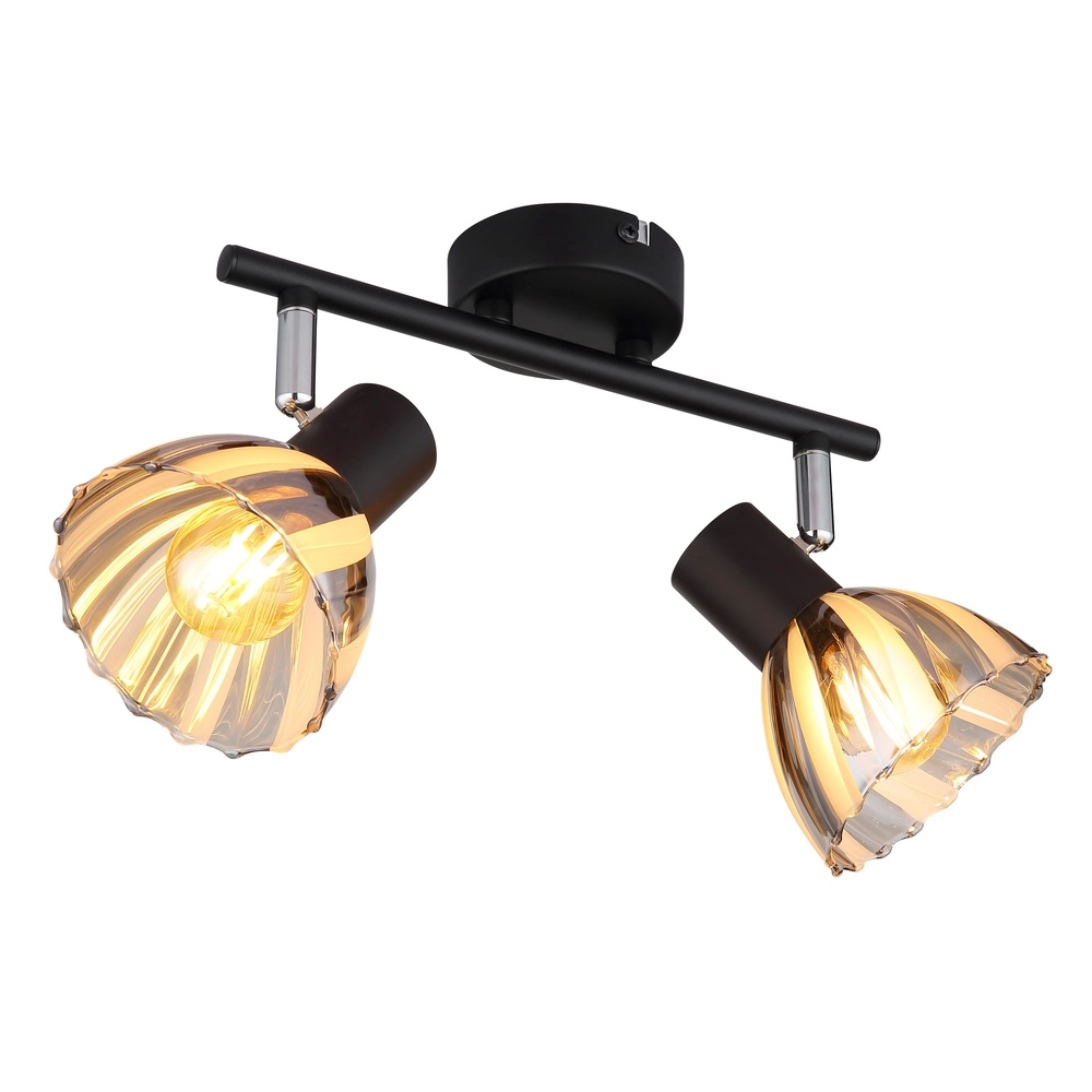 Lampe de plafond à deux lampes Zachery Noir