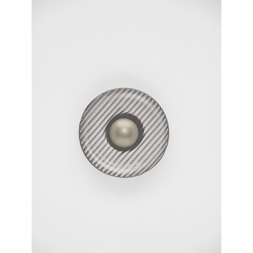 Lampe murale Lavina Gris argenté avec verre fumé Ø 25cm Lyora 5212063501423