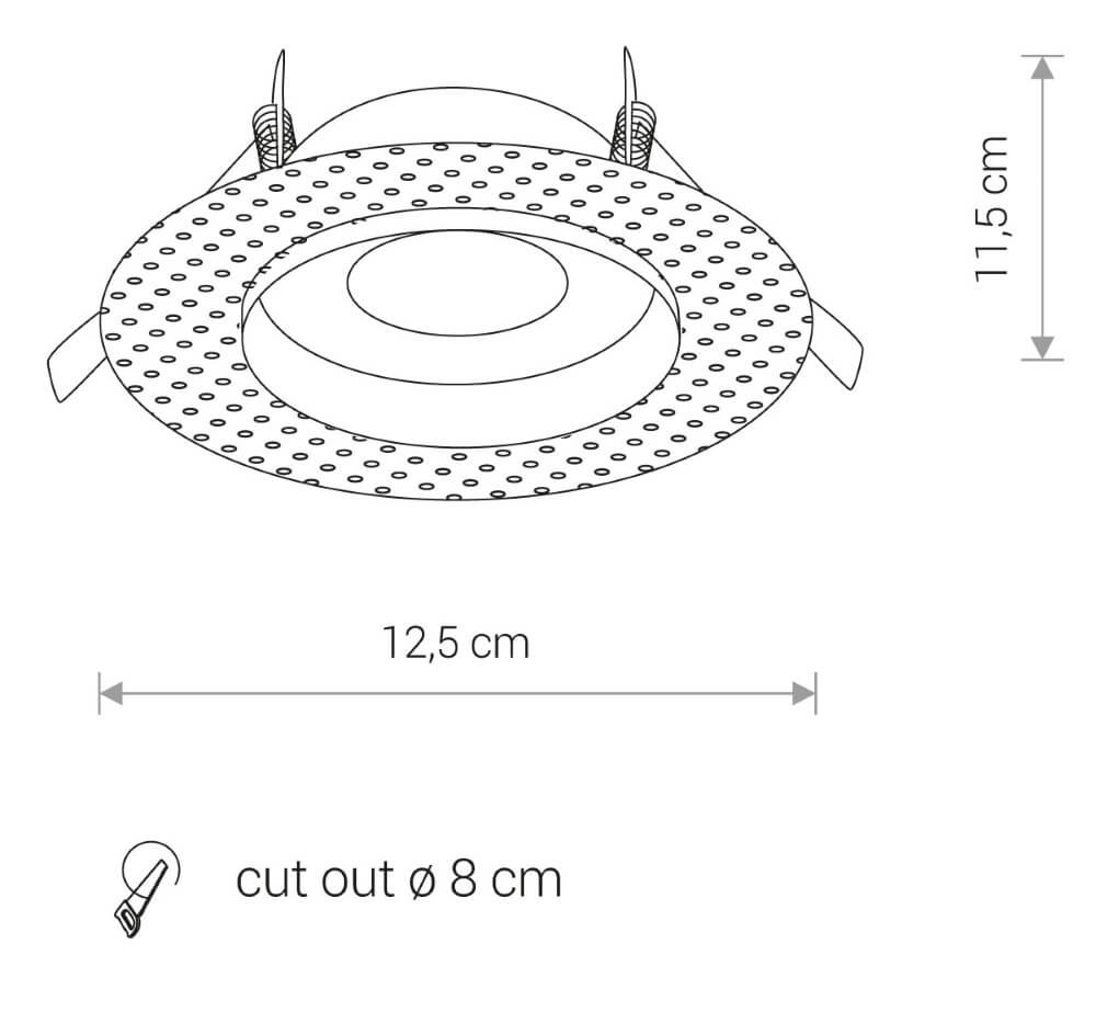 Spot encastrable sans bordure Echo blanc IP54 Lyora 5903139837194