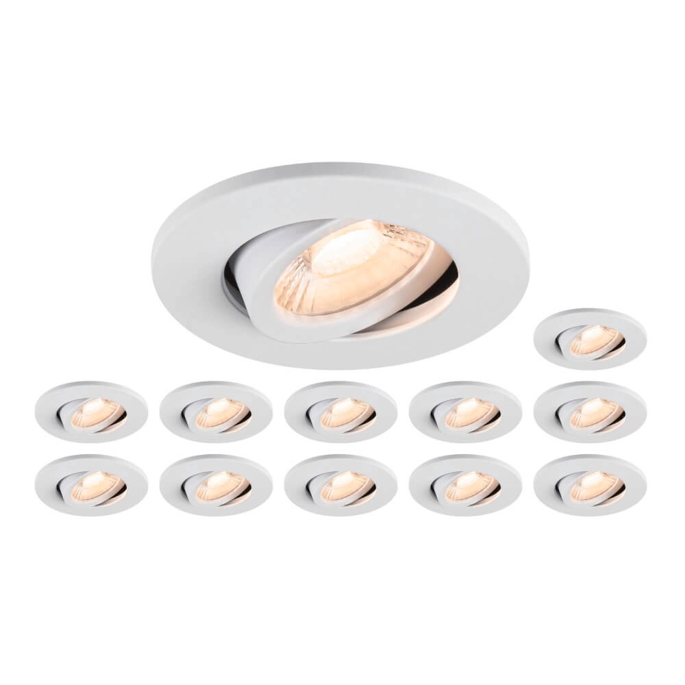 Lot de 12 spots encastrables Multix IP20 - blanc - LED