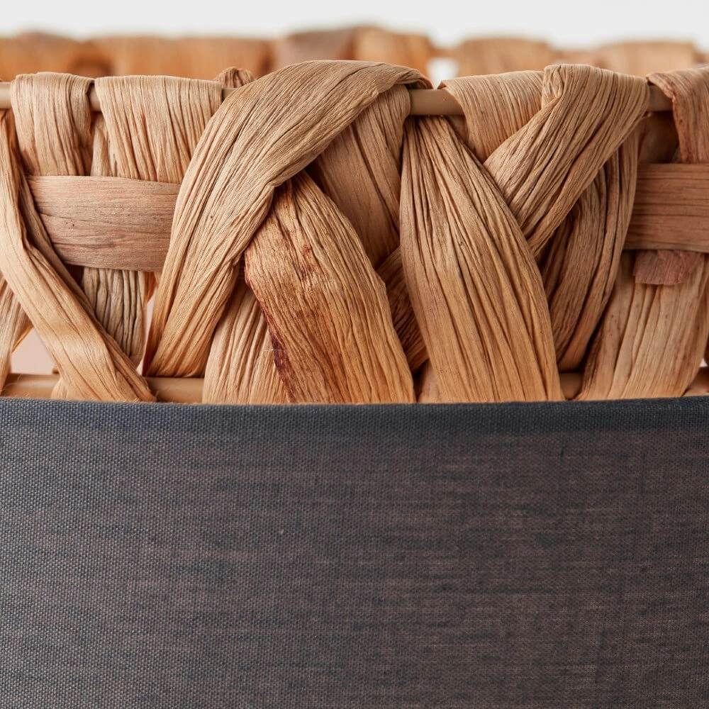 Lampe de table Waterlilly rotin avec tissu gris Brilliant 4004353411908