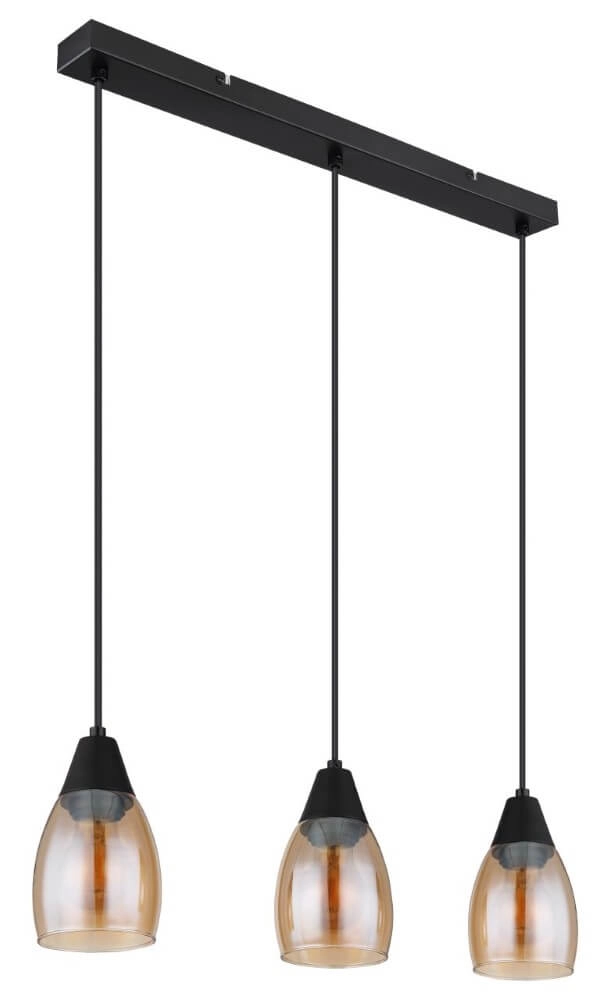 Lampe suspendue 3 lumières Reid verre ambré Globo 9007371438730